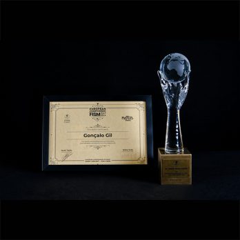 Diploma European FISM e troféu de Gonçalo Gil